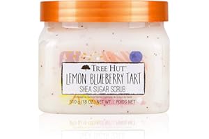Tree Hut Lemon Blueberry Tart Shea Sugar Scrub | Exfoliating Body Scrub Removes Dead, Dry Skin for a Soft & Hydrated Feel | Nourishing Essential Body Care | 18 fl oz.