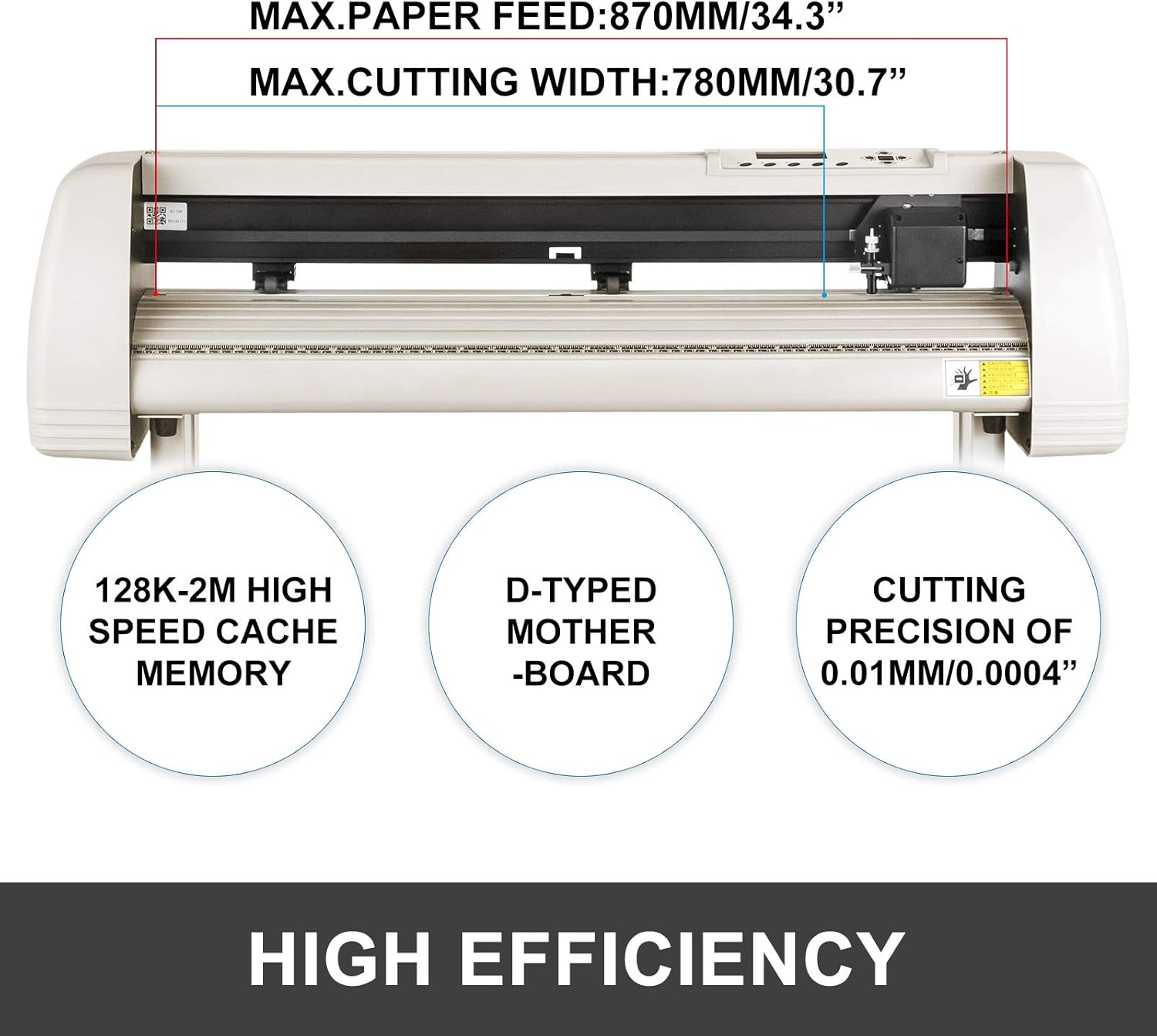 VEVOR Vinyl Cutter 34 Inch Vinyl Cutter Machine with 20 Blades Maximum Paper Feed 870mm Vinyl Plotter Cutter Machine with Sturdy Floor Stand Adjustable Force and Speed for Sign Making (Khaki): Electronics