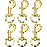 PATIKIL 6Pcs Flag Swivel Snap Clips, 3.2 Inch Heavy Duty Alloy Flag Pole Snaps Hooks Stainless Flagpole Accessories for Rope Hardware Key Chain Leash Leather Craft, Gold Tone