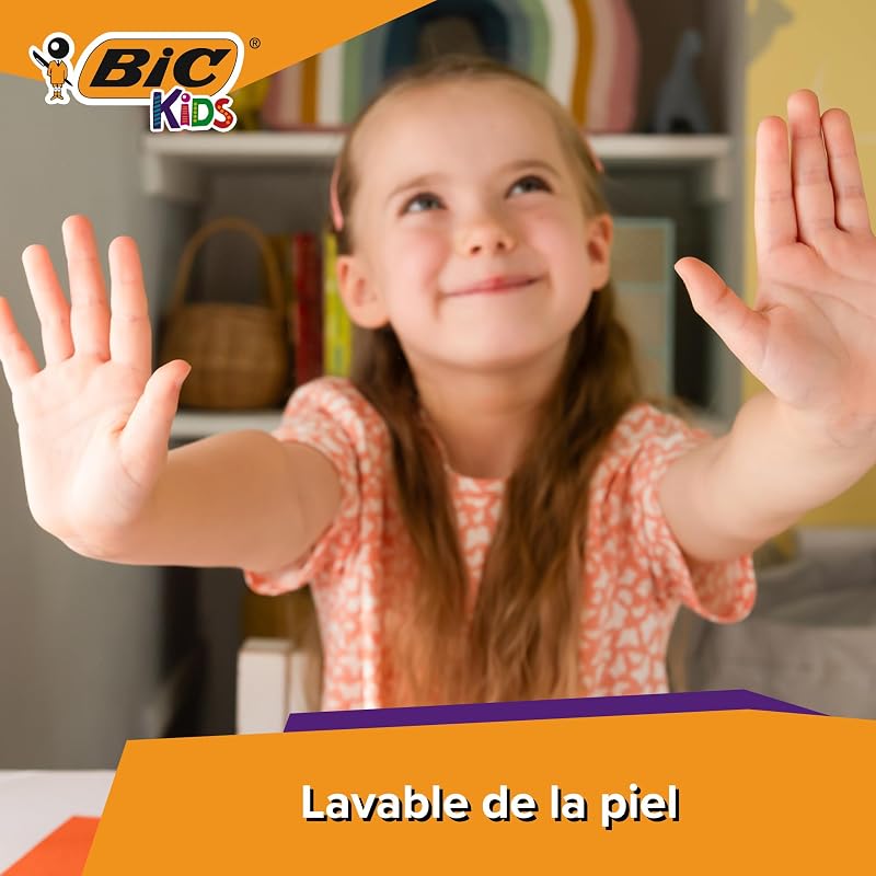 , Kid Couleur, Rotuladores Lavables para Niños,Ideales para Material Escolar, Punta Media Resistente, Colores Brillantes e intensos, Caja de 24 uds