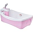 Summer Infant Lil Luxuries Whirlpool Bubbling Spa & Shower (Pink) Luxurious Baby Bathtub with Circulating Water Jets, 2 Piece Set (Pack of 1)