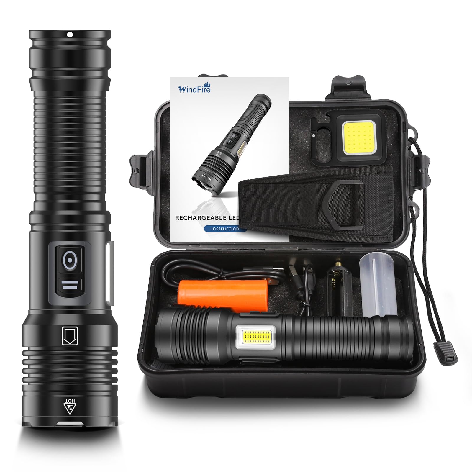 Winmax Flashlight Mua WINDFIRE Rechargeable Flashlight High Lumens, Super Bright Handheld ...