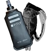 FITLY Running Handheld Water Bottle 12 oz Soft Flask - Hand Water Bottle For Runners, Hiking, Skiing & Outdoor Activity - Fits F2, F2, F3 & F4 Collapsible Flask - Hydration Holder with Pocket