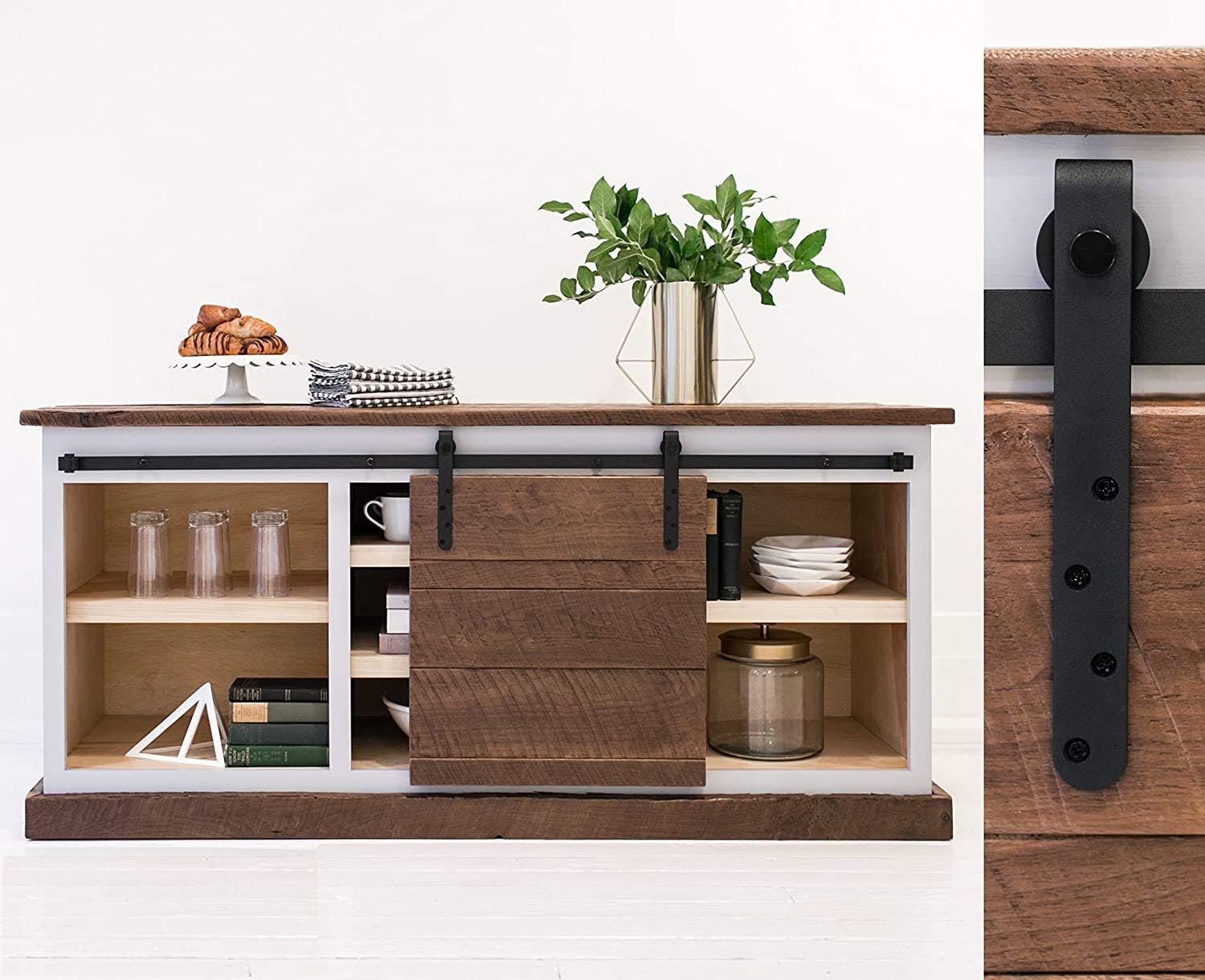 Industrial By Design - 5ft Mini Sliding Barn Door Hardware Kit - All Hardware Included, Easy Installation Video.