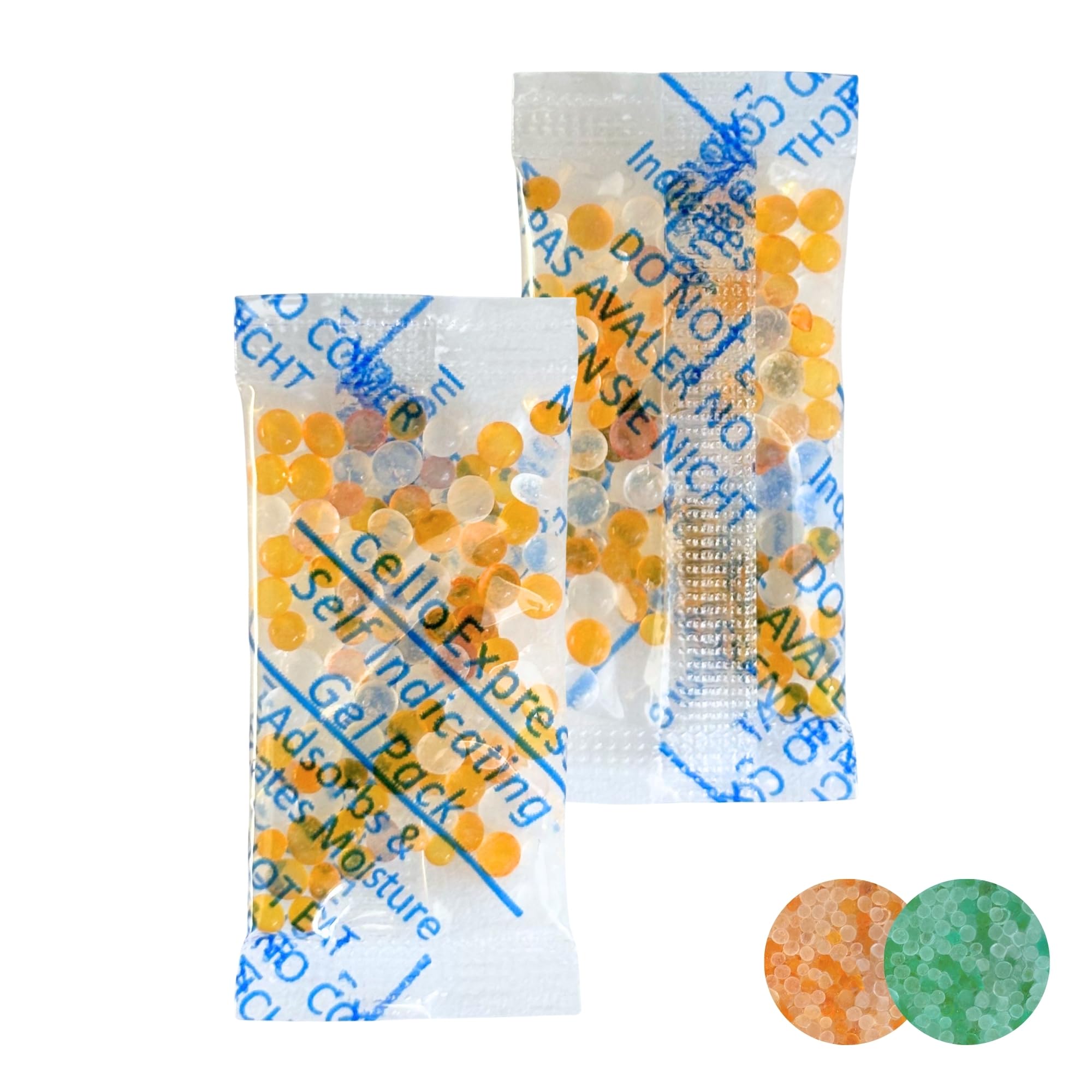 celloexpress Pack of 200 1g Self Indicating Silica Gel Desiccant Sachets - Orange Absorb Anti Moisture Damp - Total Gel Weight 200g (SI 1g, 200)
