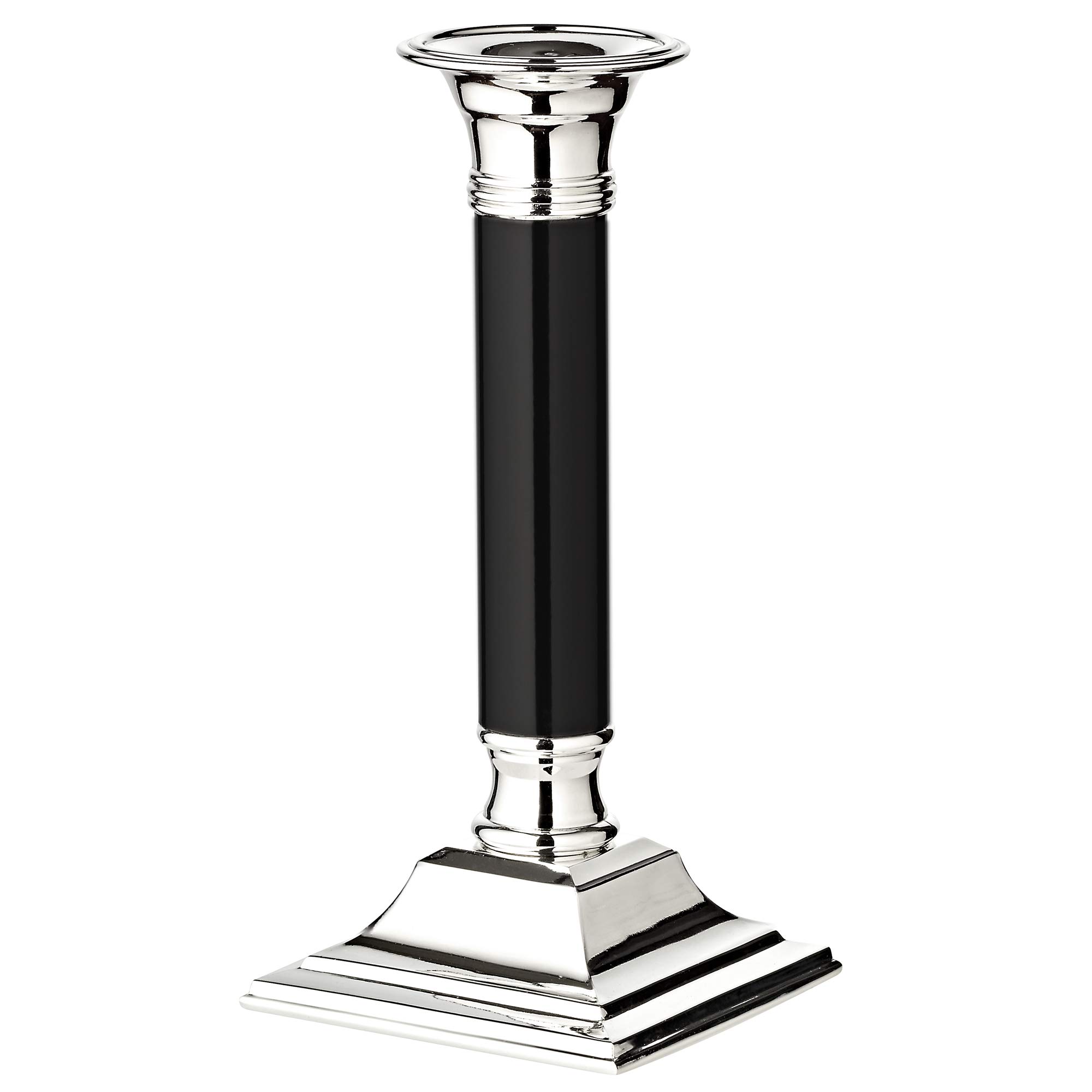 EDZARD Candlestick Lincoln, black shaft, height 7,5 in, silver plated, tarnish protected
