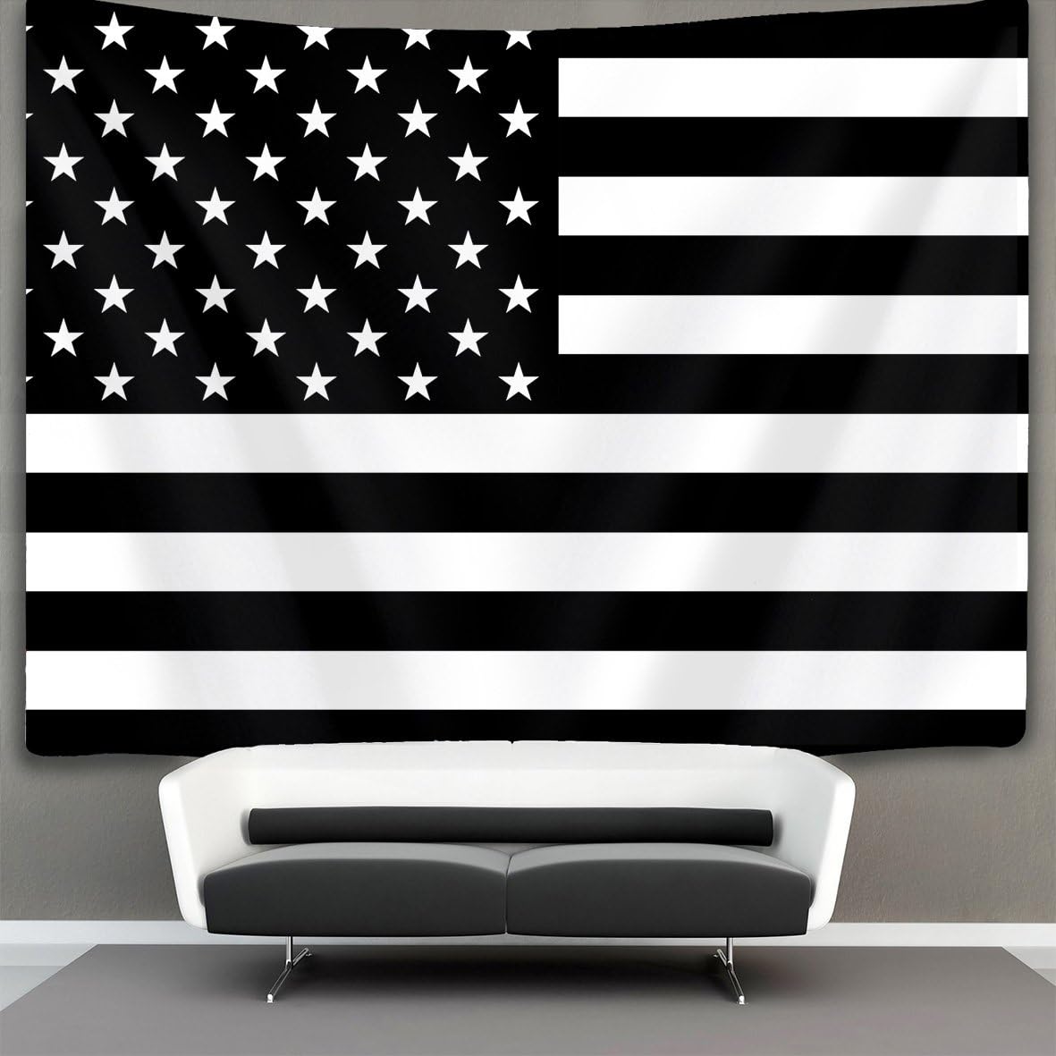 NiYoung Black and White American Flag Wall Tapestry Hippie