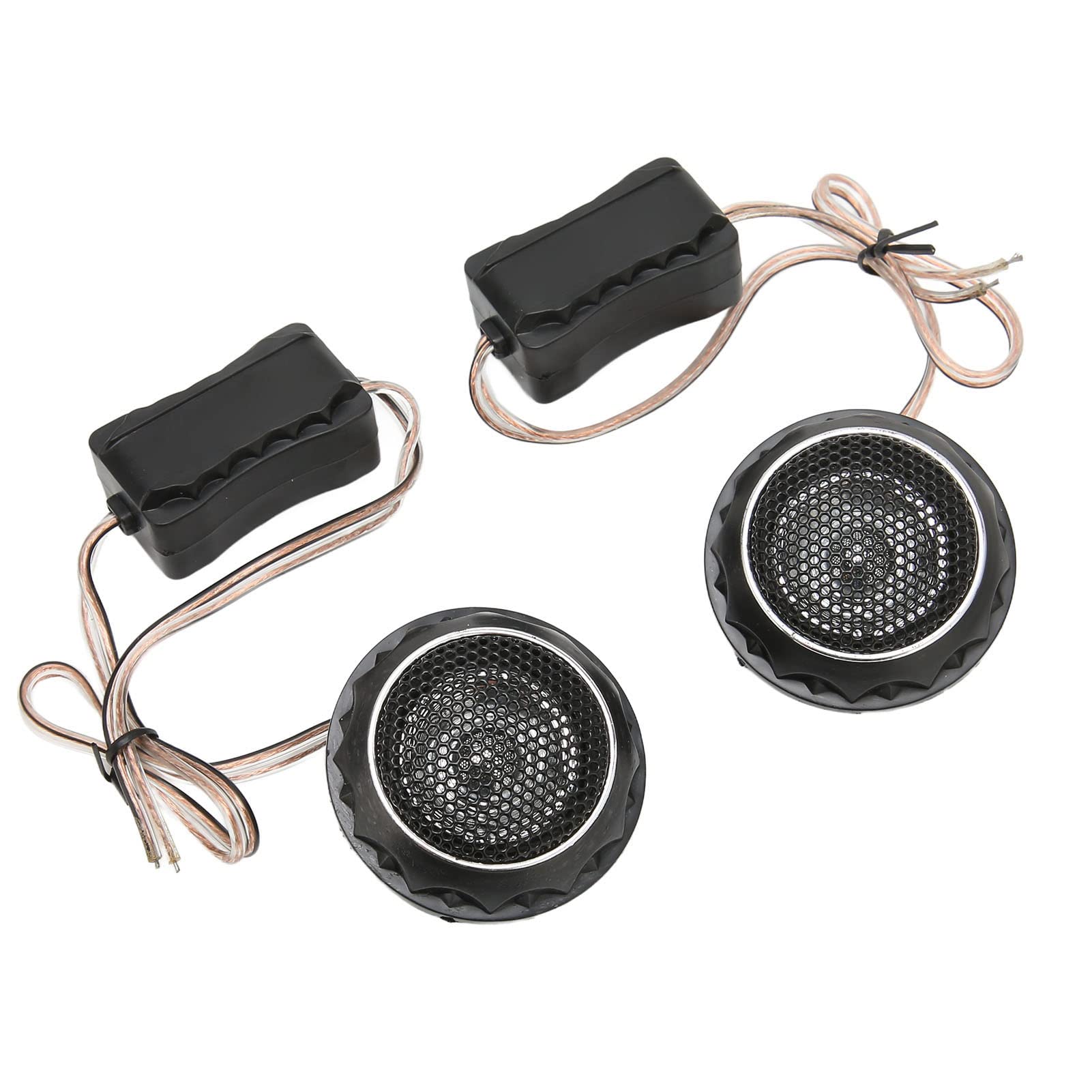 Bewinner 2Pcs Mini Car Tweeter, 140W Premium Mini Dome Tweeter Speakers, Mini Car Speakers with Stickers, Clear Sound Details Metal Car Loudspeaker for Car Audio System