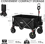 Portal Folding Beach Trolley Camping Wagon Cart, 110kg Capacity, All-Terrain view 3