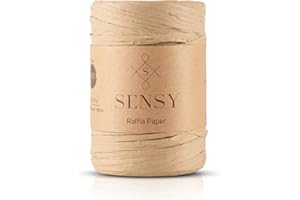 S SENSY Sensy Premium 438 Yards Raffia Paper, Paper Ribbon (Natural)