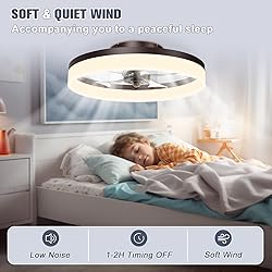 VOLISUN Low Profile Ceiling Fans with Lights and