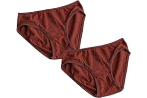 1/2/3 Pack Women's Linen Cotton Underwear with Plant Dyeing Mid Waist Hipster Panties Ladies Everyday Travel Briefs