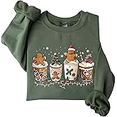 colanperd Gingerbread Christmas Coffee Sweatshirt Christmas Mug Jingle jolly Festive Sweatshirt for Women
