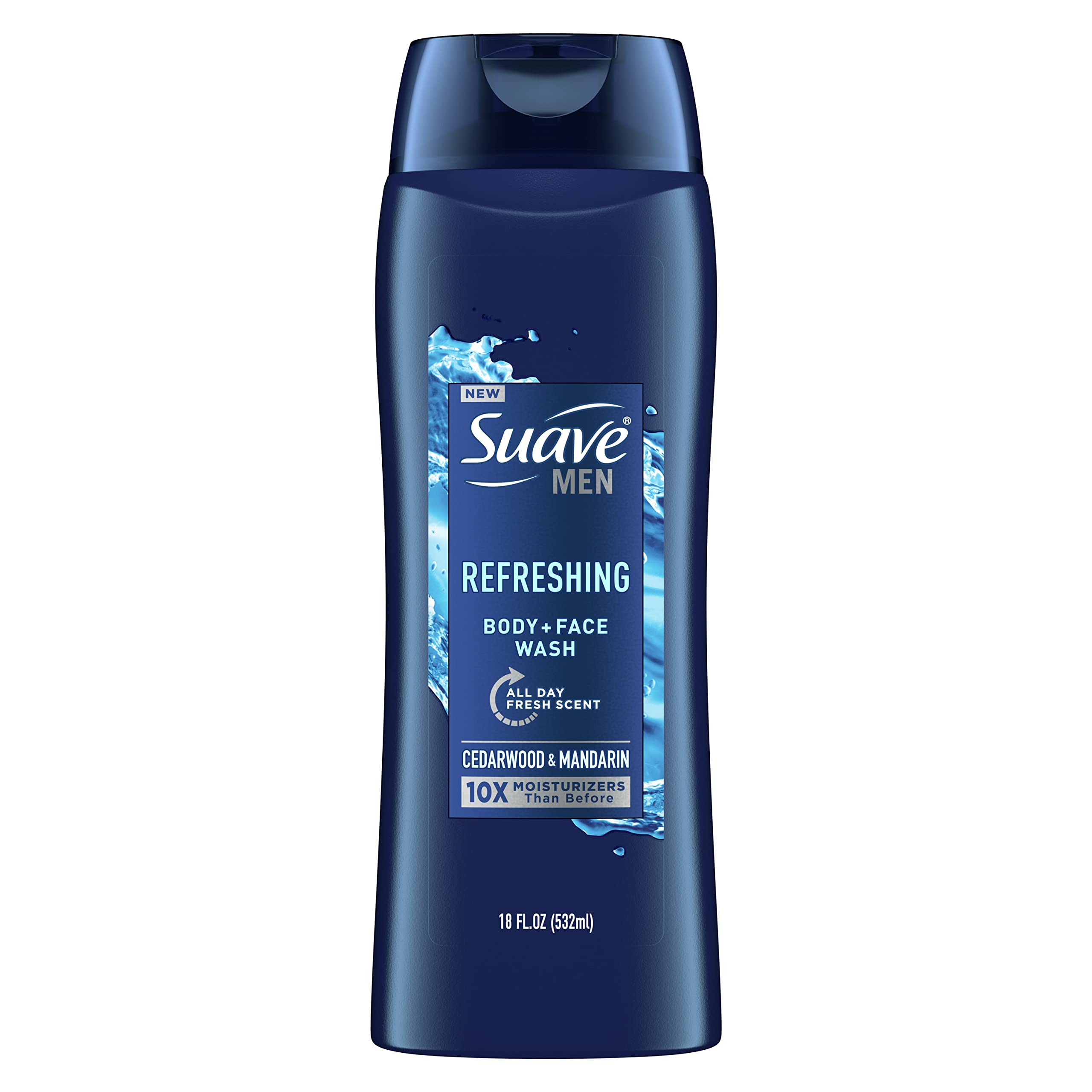 Photo 1 of Suave Men Face & Body Wash, Refreshing Body Cleanser for Moisturized Skin, With an All day Fresh Scent 18 oz