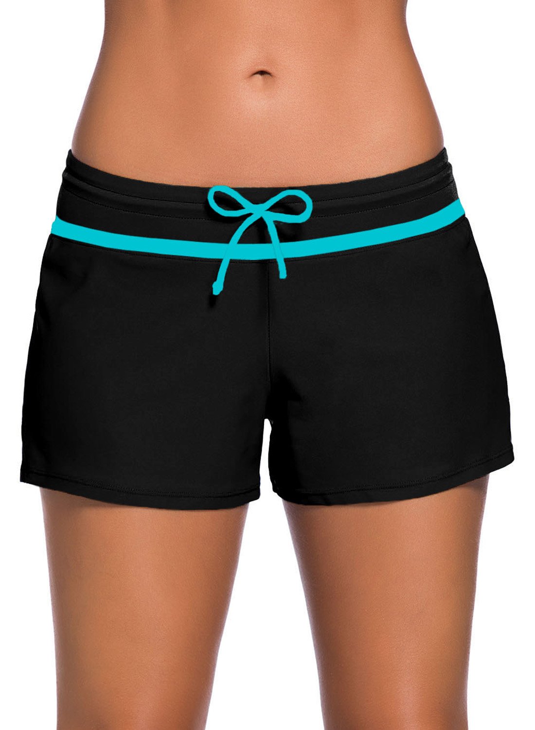 Aleumdr Womens Side Split Waistband Swim Shorts with Panty Liner Plus Size S - 3XL