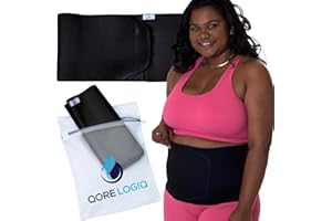 QORE LOGIQ Plus Size Abdominal Binder Post Surgery - C Section Belly Binder, Postpartum Belly Band, Adjustable 9" Compression Wrap for Stomach & Hernia Belt, Black 4XL