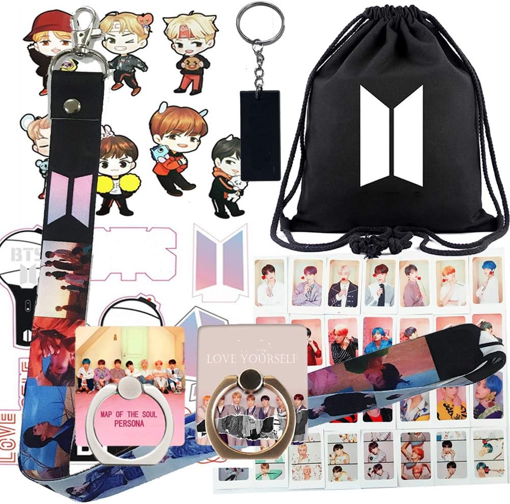 Fan Set - Drawstring Bag Lanyard Postcard Phone Ring Sticker Keychain Pen Badge