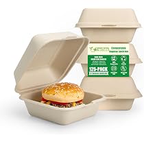 Amazon.com: TreeTute 125 Pack 6x6 Inch Clamshell Take Out Food ...