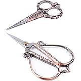 BIHRTC Vintage European Style Stainless Steel Auspicious Clouds and Plum Blossom Scissors Sewing Shears DIY Tools for Needlew