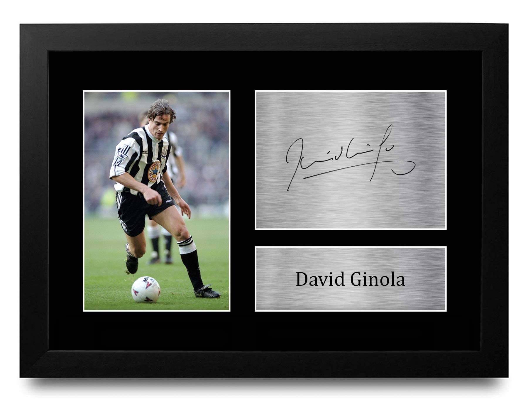 HWC Trading FR A4 David Ginola Magpies Gifts Printed Signed Autograph Picture for Fans and Supporters - A4 Framed