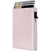 QLD RFID Wallet Women - Small Slim Trifold Wallet Anti-Theft Pop up Card Holder, Minimalist, Ultra Thin, Front Pocket, Premium Leather, 9-11 Cards Capacity | ID Window | Cash Slot