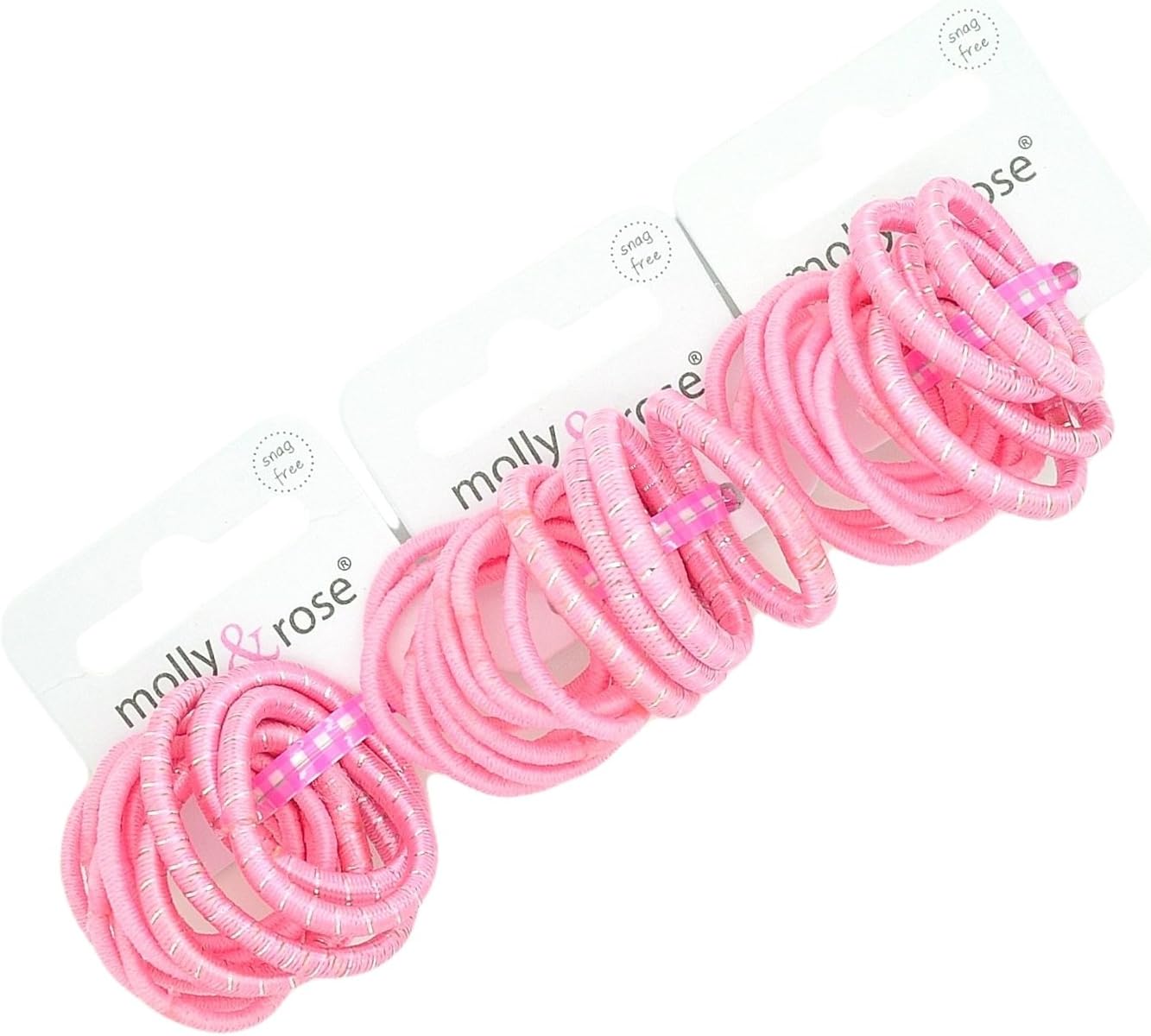 36 X Pink Endless Snag Free Baby Hair Elastics Mini Hair