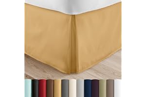 Linen Market Bed Skirt - Ultra Soft Microfiber - Easy Fit with 14 Inch Tailored Drop - Hotel Quality, Shrinkage & Fade Resistant - Bed Cover - Queen Bed Set - Bedroom Décor - (Queen, Gold)