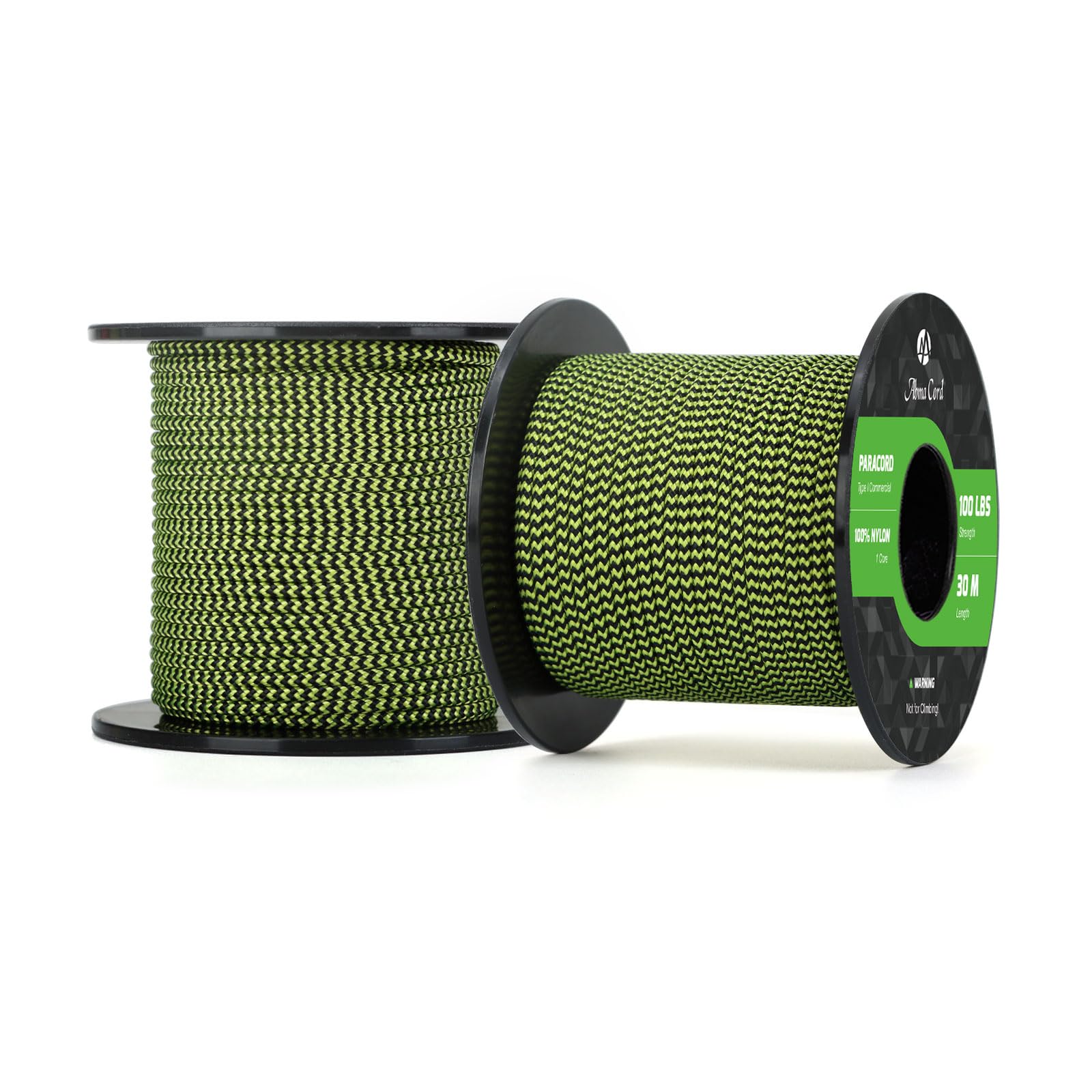 Abma Cord Paracord 100 lbs 2mm 100% Nylon 30M - Bumble Bee