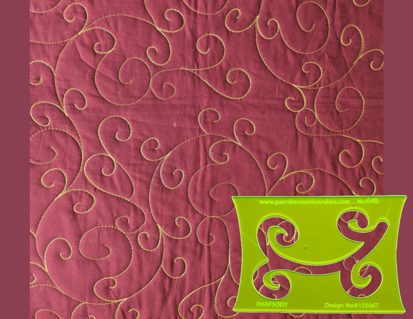Parrs Rhapsody Floral Free Motion Quilting Ruler for Domestic Machines