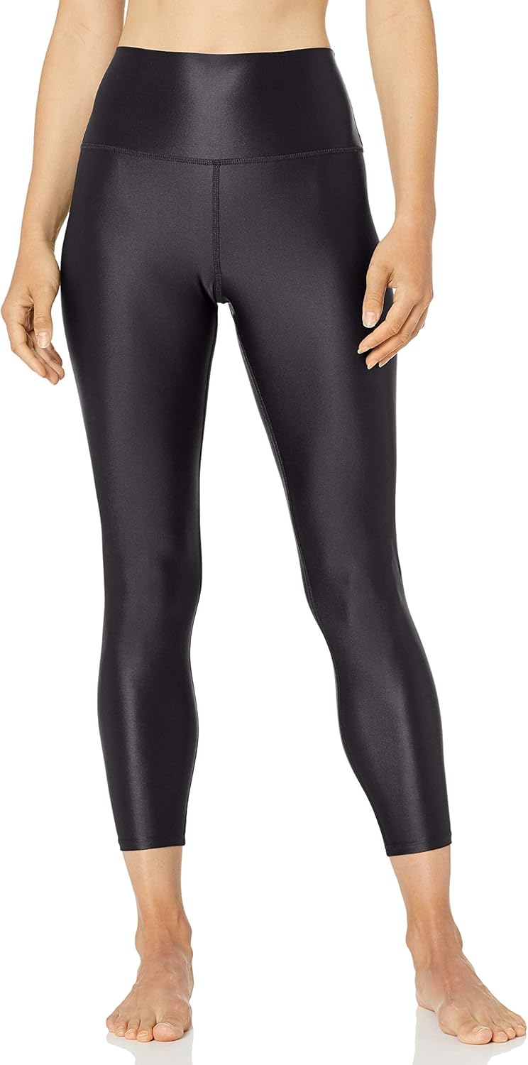  Brand - Core 10 Women's Icon Series Liquid Shine High Waist Yoga 7/8 Crop Legging: Clothing