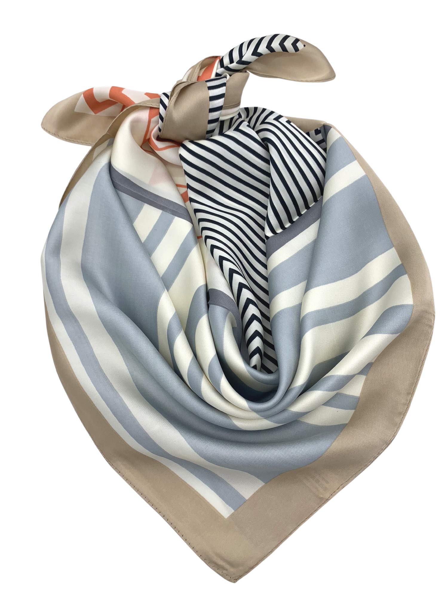 YOUR SMILE Silk Like Scarf Square Satin Hair Scarf Fashion Neck Scarfs for Women 27'' x 27'' YOUR SMILE Silk Like Scarf Square Satin Hair Scarf Fashion Neck Scarfs for Women 27'' x 27''