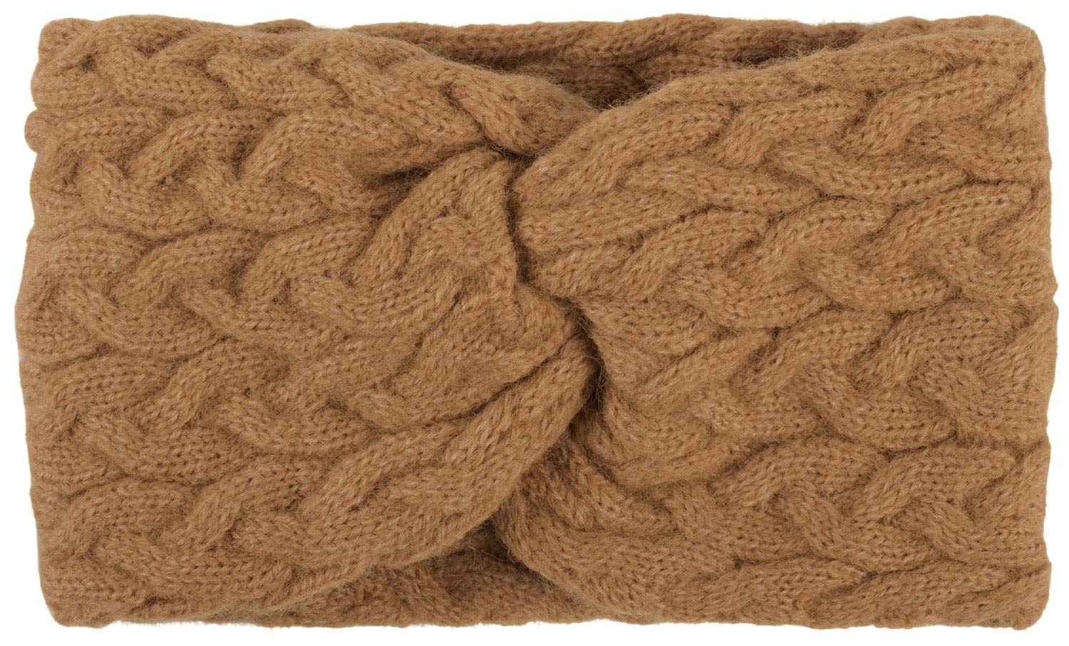 styleBREAKER Women Cable Knit Headband with Twist Knot, Cable Stitch, Hairband, Headband 04026044, Colour:Light Brown