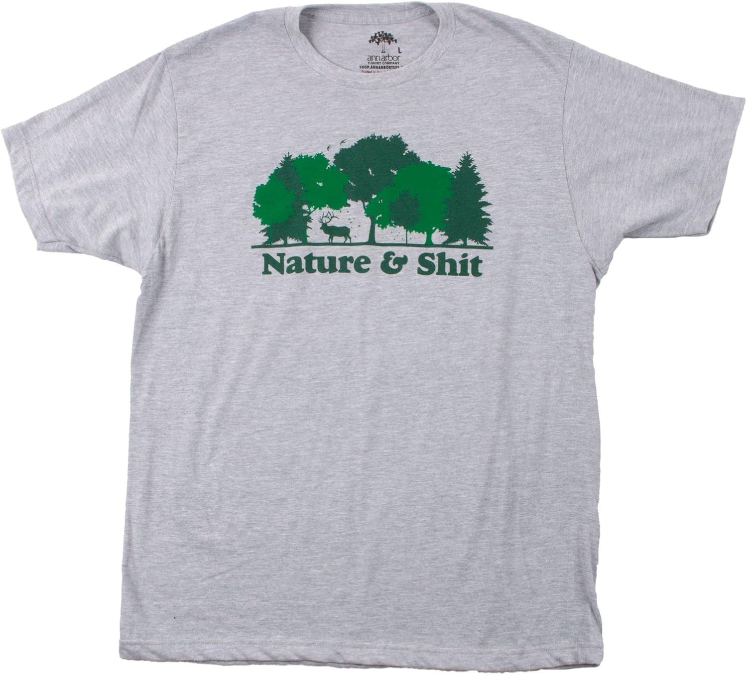 Nature & Shit | Funny Outdoors Humor, Ironic Hiking Adventure Unisex T-Shirt: Clothing