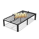 VIPSHOW 18 Inch Twin XL Bed Frame, 3500Lbs Heavy Duty Metal Platform with Round Corner Legs Mattress Slide Stopper, Steel Slat Support No Box Spring Needed, Noise Free, Non-Slip, Easy Assembly