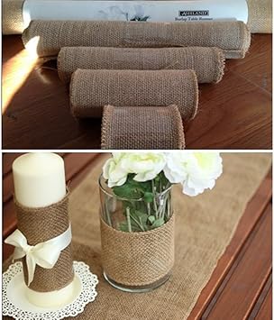 Ibuyi 10m Hessois Burlap Rouleau Ruban Mariage Rustique Naturel