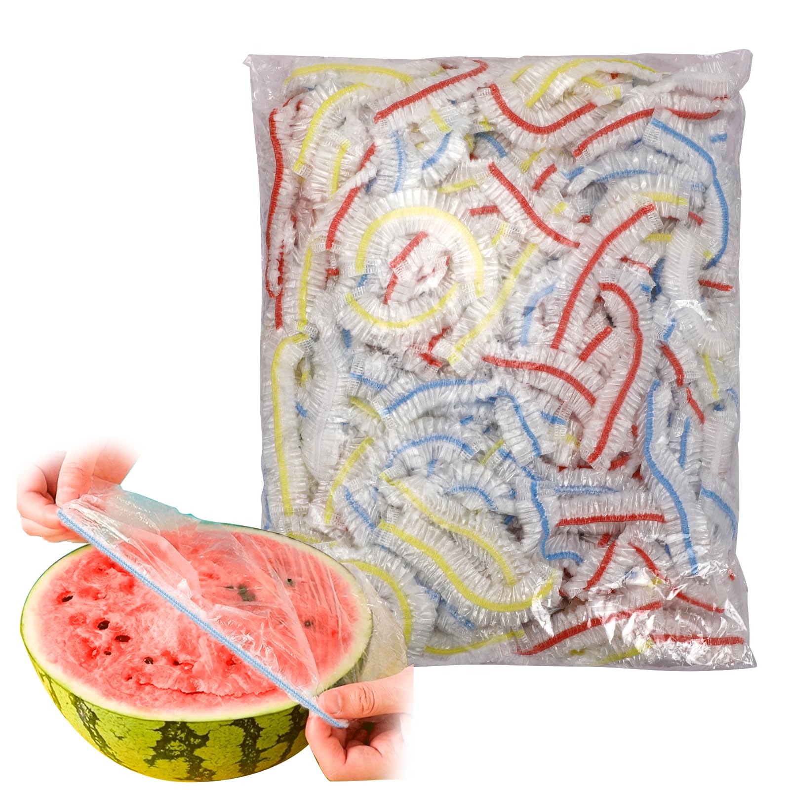 Photo 1 of 200Pcs Reusable Elastic Plastic Bowl Covers - Food Grade, Microwave Safe, Stretchable Food Storage Lids for Bread Proofing, Leftovers, Picnics & Camping (Fits up to 16.5 Inch Bowls)