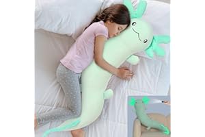 MaoGoLan Giant Axolotl Plush Stuffed Animal,Big Salamander Plush Pillow Toy,Jumbo Stuffed Salamander Body Pillow for Kids, Axolotl Plushies Glow in The Dark,Holiday Birthday Gifts Green
