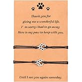TIESOME 2pcs Dog Death Memorial Gift Bracelet, Pet Paw Print Bracelet Gift Paw Chain Set Dog Death Chain Memorial Furry Friends