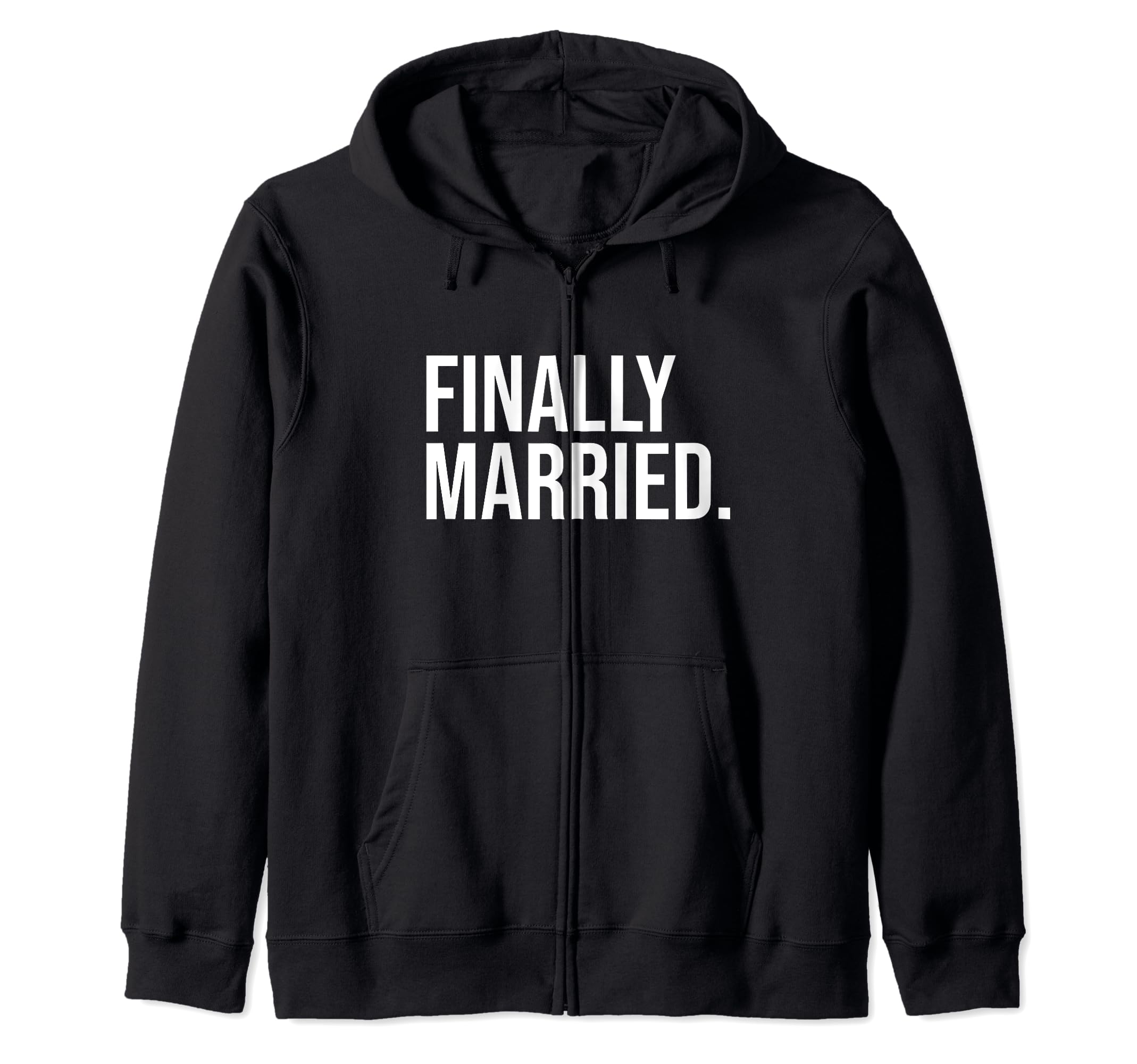 Finally Married Wedding Bride & Groom Photo Announcement Zip Hoodie