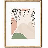 Axeman 11x14 Oak Frame - Rounded Corner 11 x 14 Picture Frame Matted to 8x10 - Natural Oak Wood 14x11 Frame with Tempered Glass for Wall Mount Display