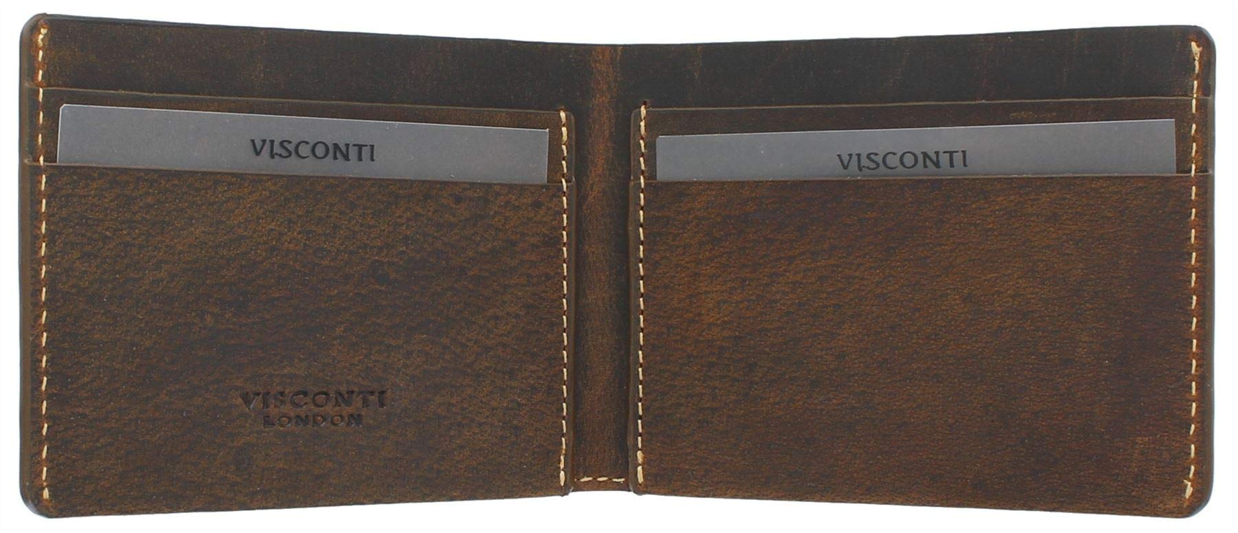 VISCONTI Raw Collection Dollar Unlined Leather Wallet RW49 Oil Tan