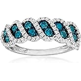 Ross-Simons 1.00 ct. t.w. Blue and White Diamond Ring in Sterling Silver