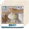 3 PCS Cheese Cloth Bag for Straining, 14x14 Inch Nut Milk Bags, Cheese Cloth for Straining Craft, 100% Cotton Unbleached Musl