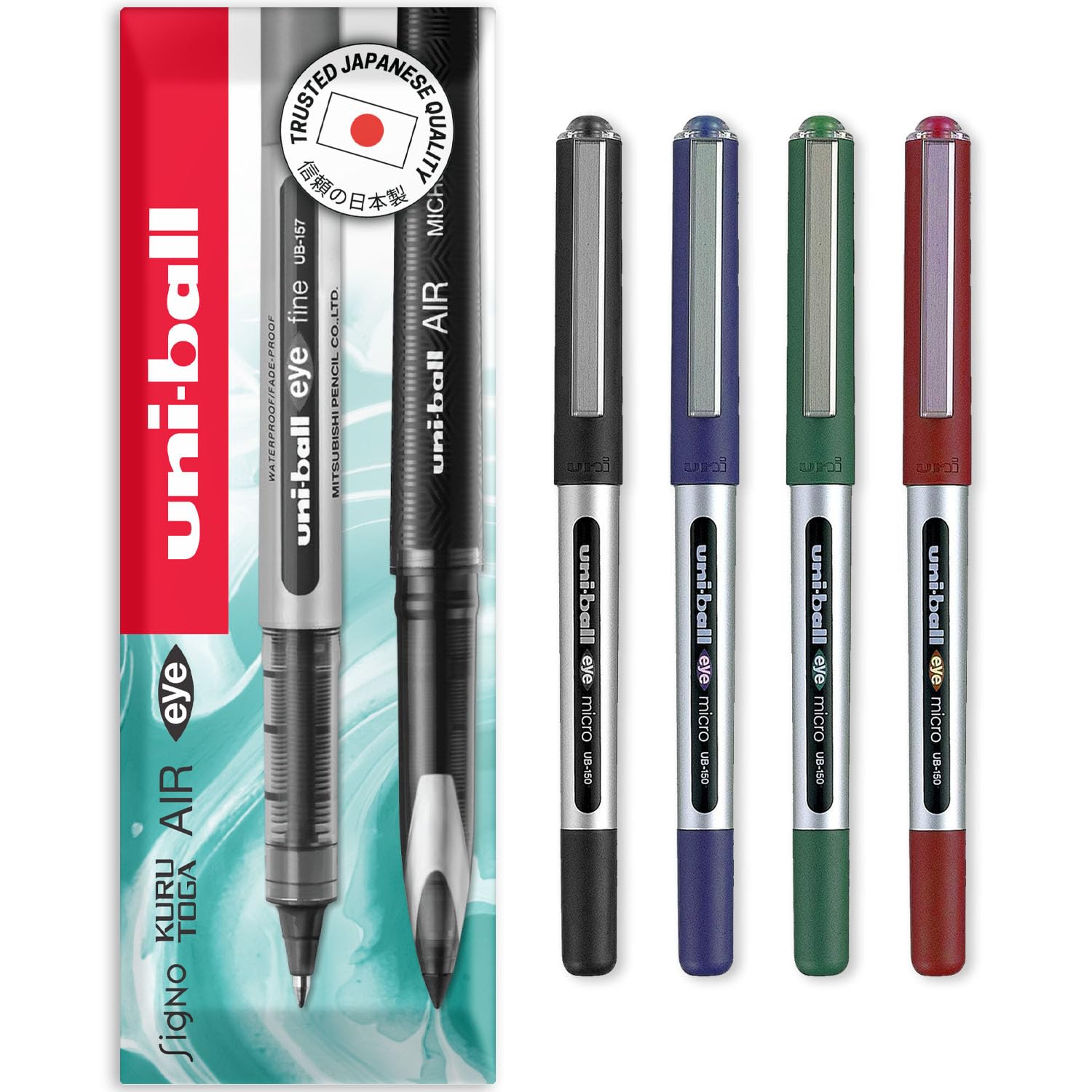 uni-ball Eye Micro UB-150E Gel Ink Pen - 0.5 mm - In Envelope Gift Packaging (Pack of 4, Mixed) — image 1