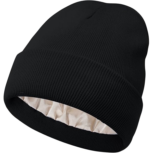 FURTALK Women's Winter Beanie - Satin Lined Knit Hat With Silk Lining For Hair Protection