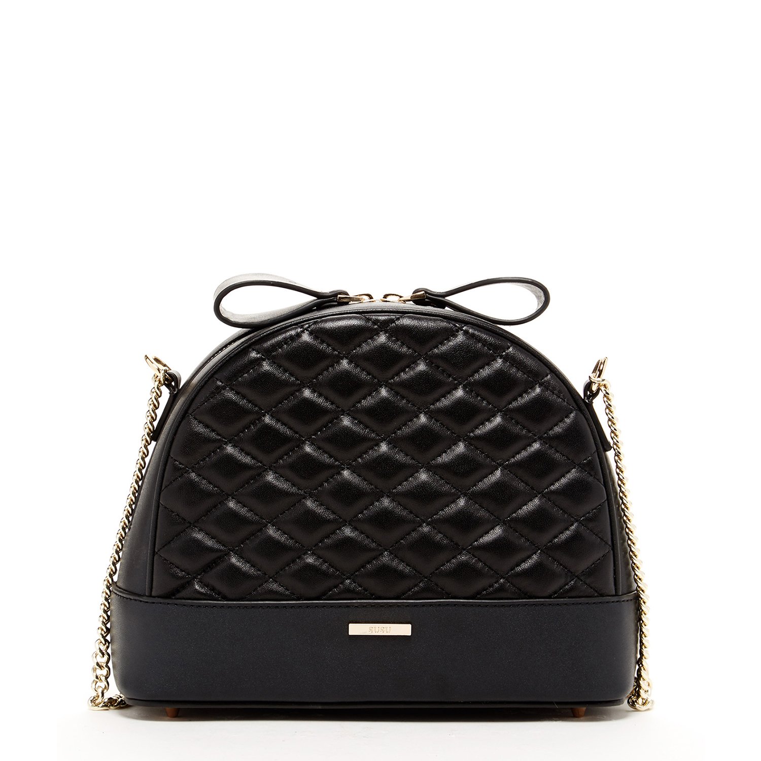 black quilted leather purse