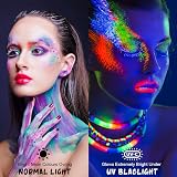 URAQT Face Paint Kit 15 Color + 15 Neon Fluorescent UV Paints 2 Brushes 80 view 2