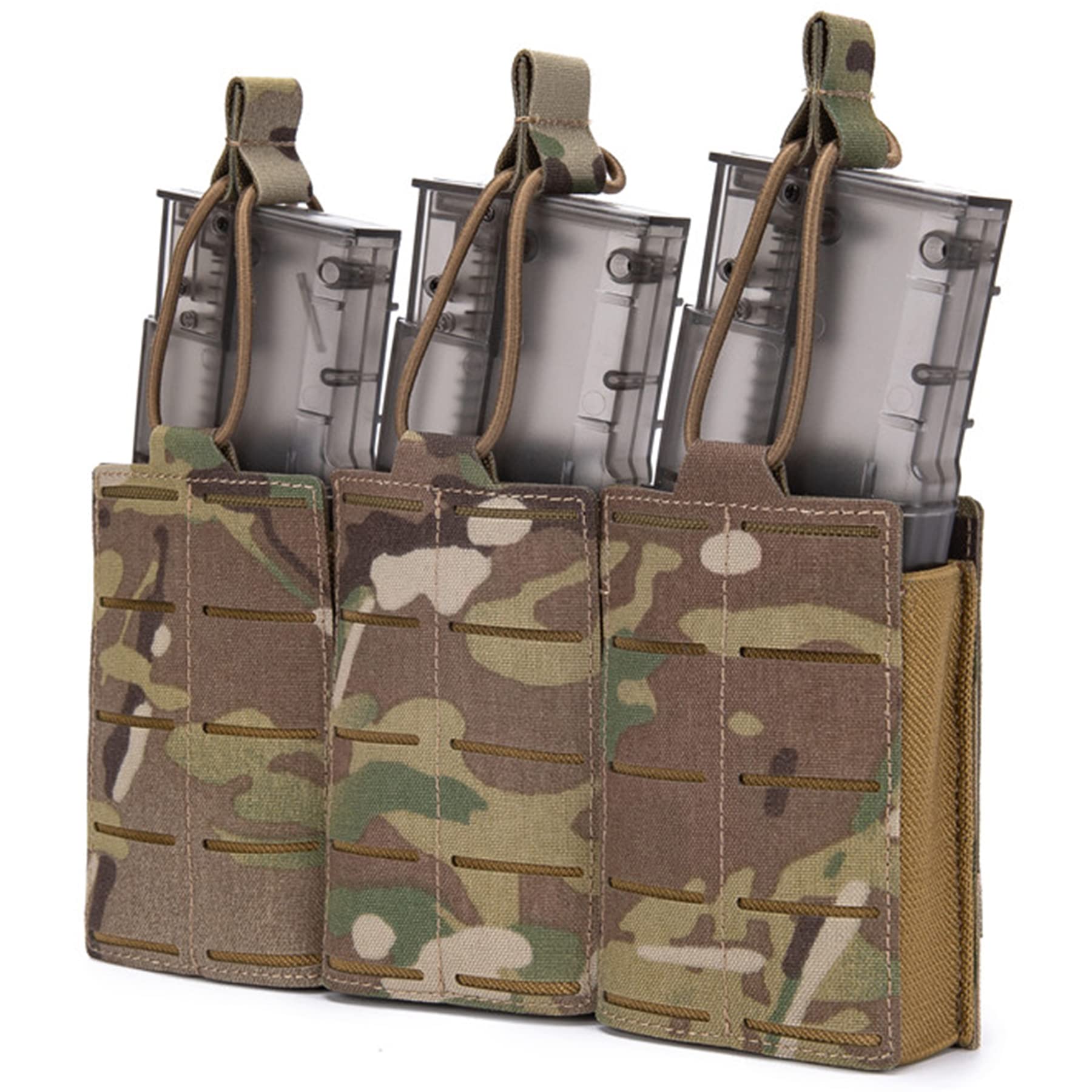 Tactical Laser Cut MOLLE Triple Open Top Mag Holster For Tactical Bag Accessories Holder
