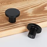 Goldenwarm 4Pack Black Cabinet Knobs 1.18in Matte Round Cupboard Handles view 6