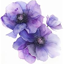 Amazon.com - Clematis Flower Car Decal Watercolor, Purple Flower ...